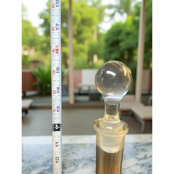 Vintage Romania Crystal Wine Decanter with Stopper Etched Floral Glass Bottle Ba - Picture 4 of 7